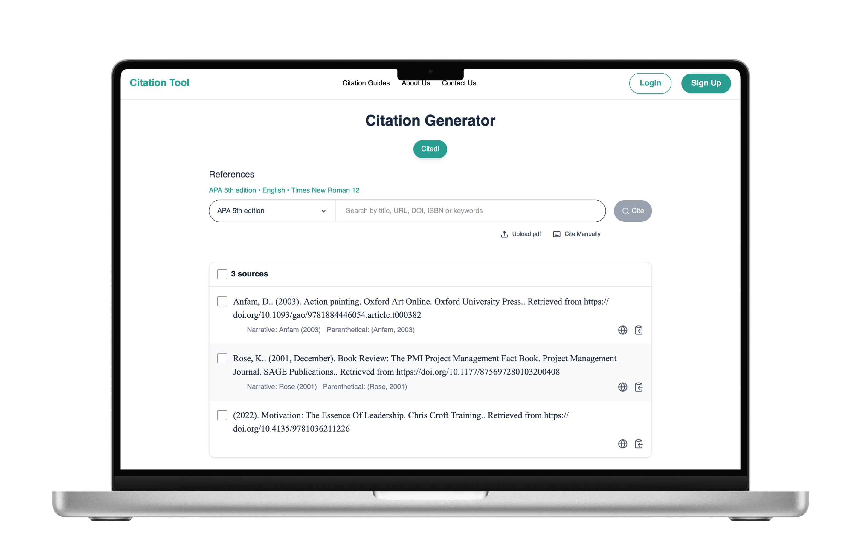 citation generator preview
